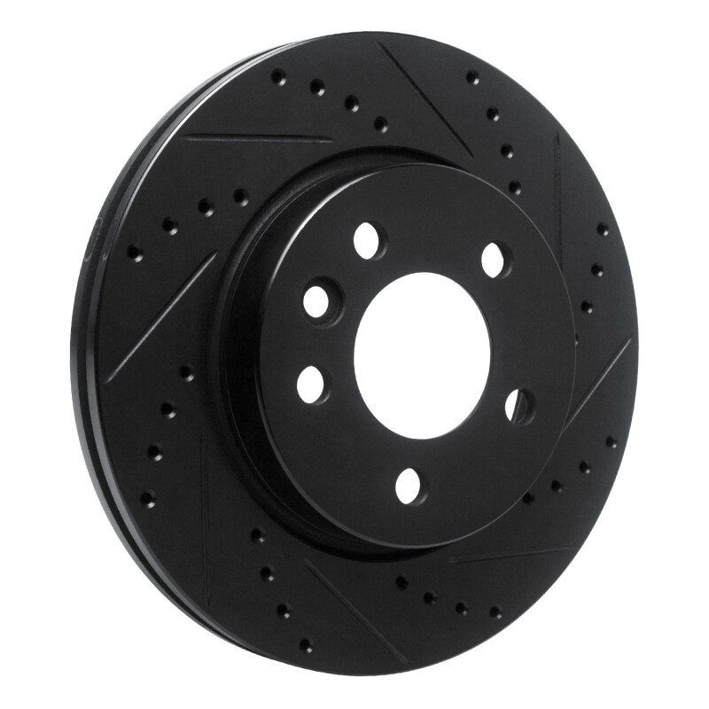 Volkswagen AMAROK Brake Rotor (1) - Front Right - R1 Concepts - Drilled & Slotted - Black - `10-`17